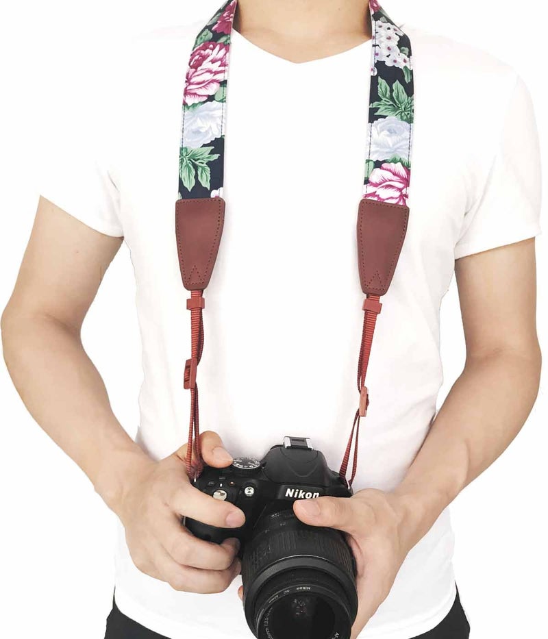 Alled Camera Strap Neck, Adjustable Vintage Floral Camera Straps Shoulder Belt for Women/Men,Camera Strap for Nikon/Canon/Sony/Olympus/Samsung/Pentax ETC DSLR/SLR - Image 4